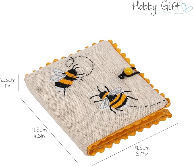 Hobby Gift Needle Case: Embroidered: Bee