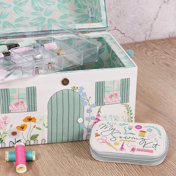 Hobby Gift Sewing Kit Zip Case Embroidered My Sewing