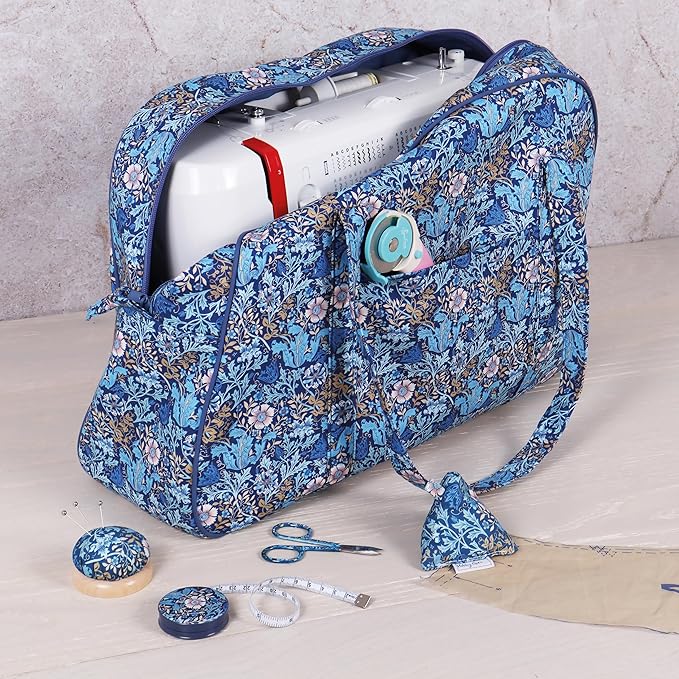 Hobby Gift Sewing Machine Bag Woodblock Floral