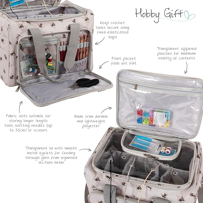 Hobby Gift Craft & Yarn Portable Storage Organiser: Bee