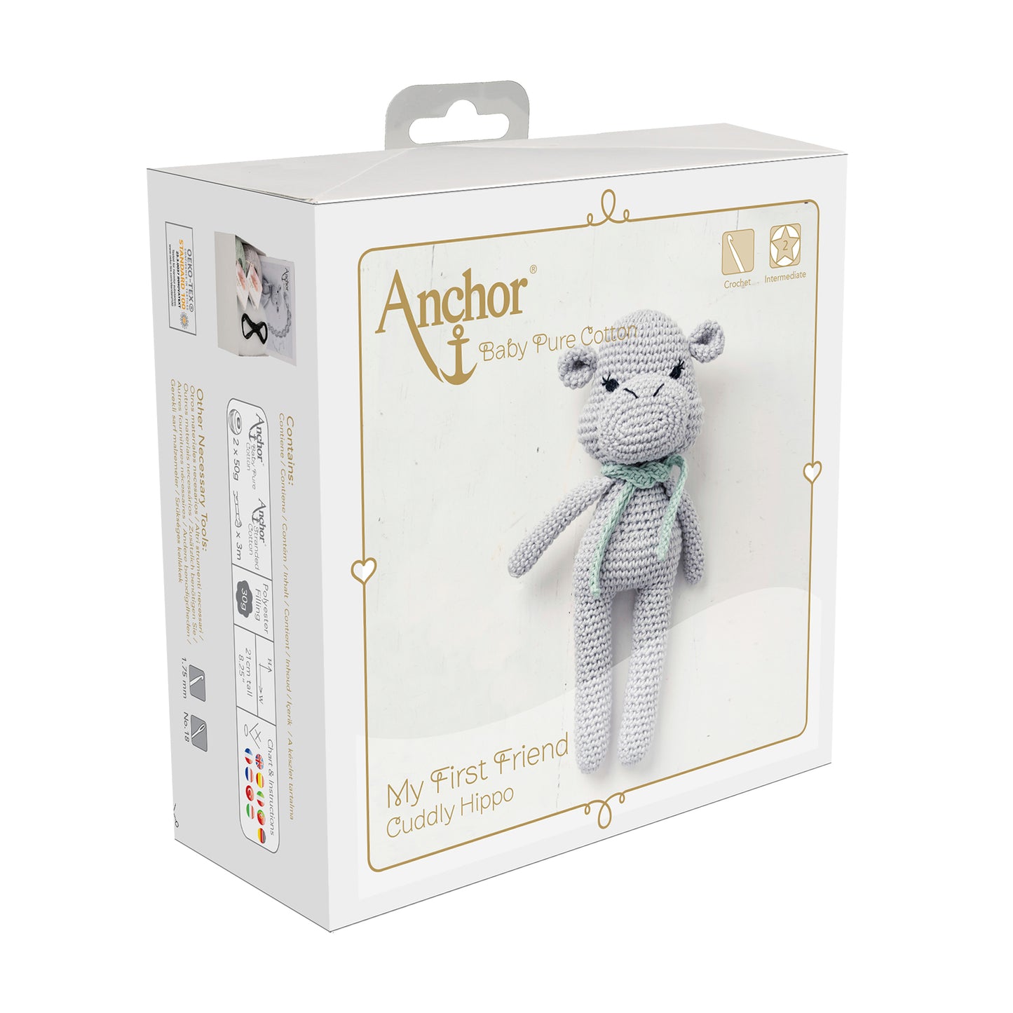 Anchor Crochet Kit: Baby Pure Cotton: Amigurumi Hippo