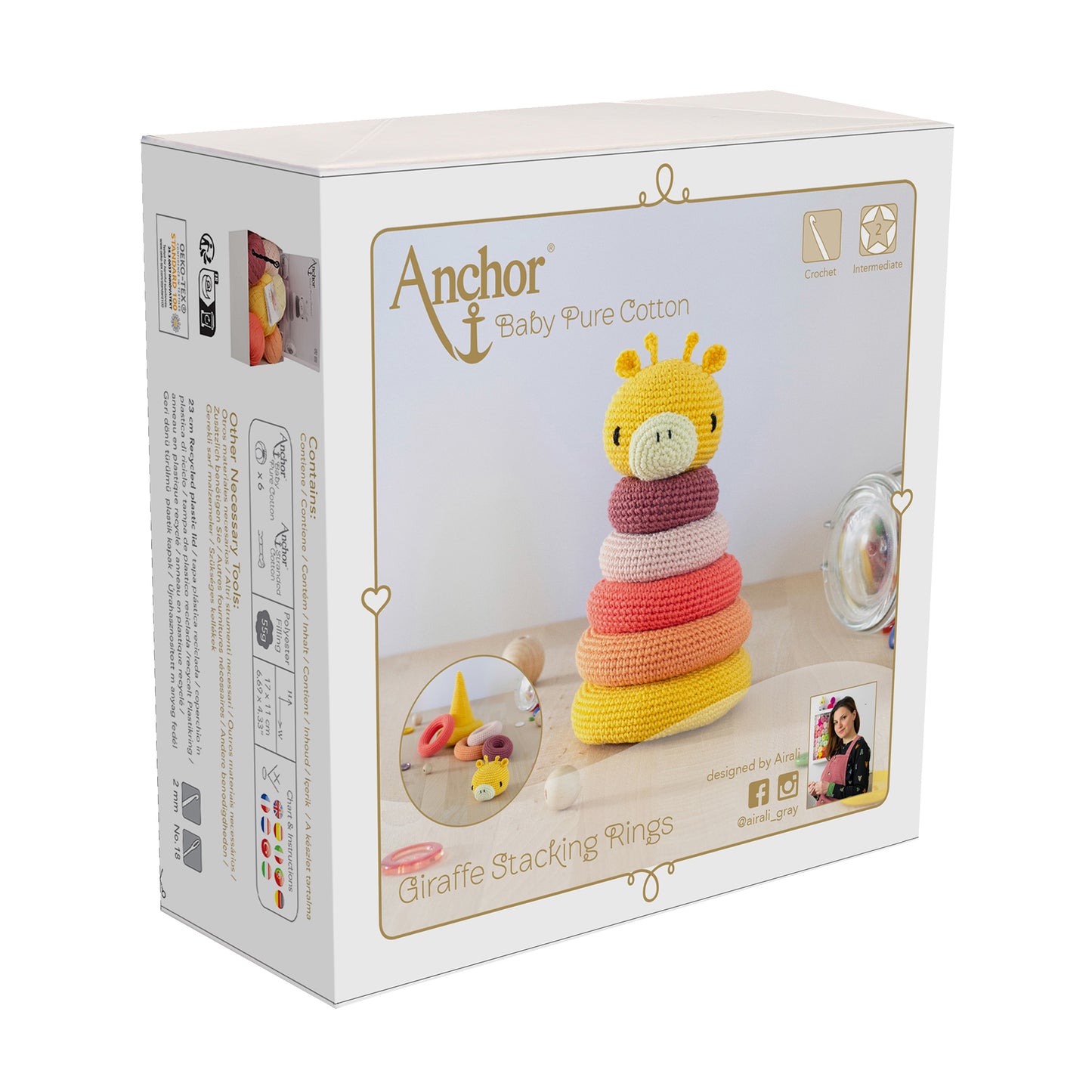 Anchor Crochet Kit: Stacking Toy: Giraffe