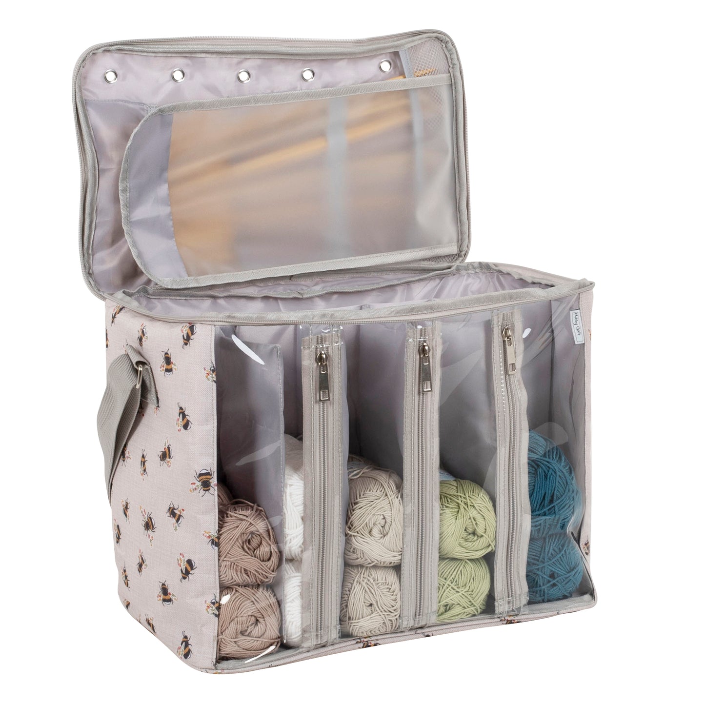 Hobby Gift Knitting Bag with Yarn Storage: Bee