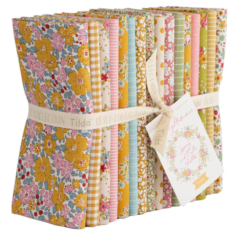 Tilda Fabric: Fat Quarters: Permanent: Creating Memories: 50 x 55cm: Spring: Bundle of 16