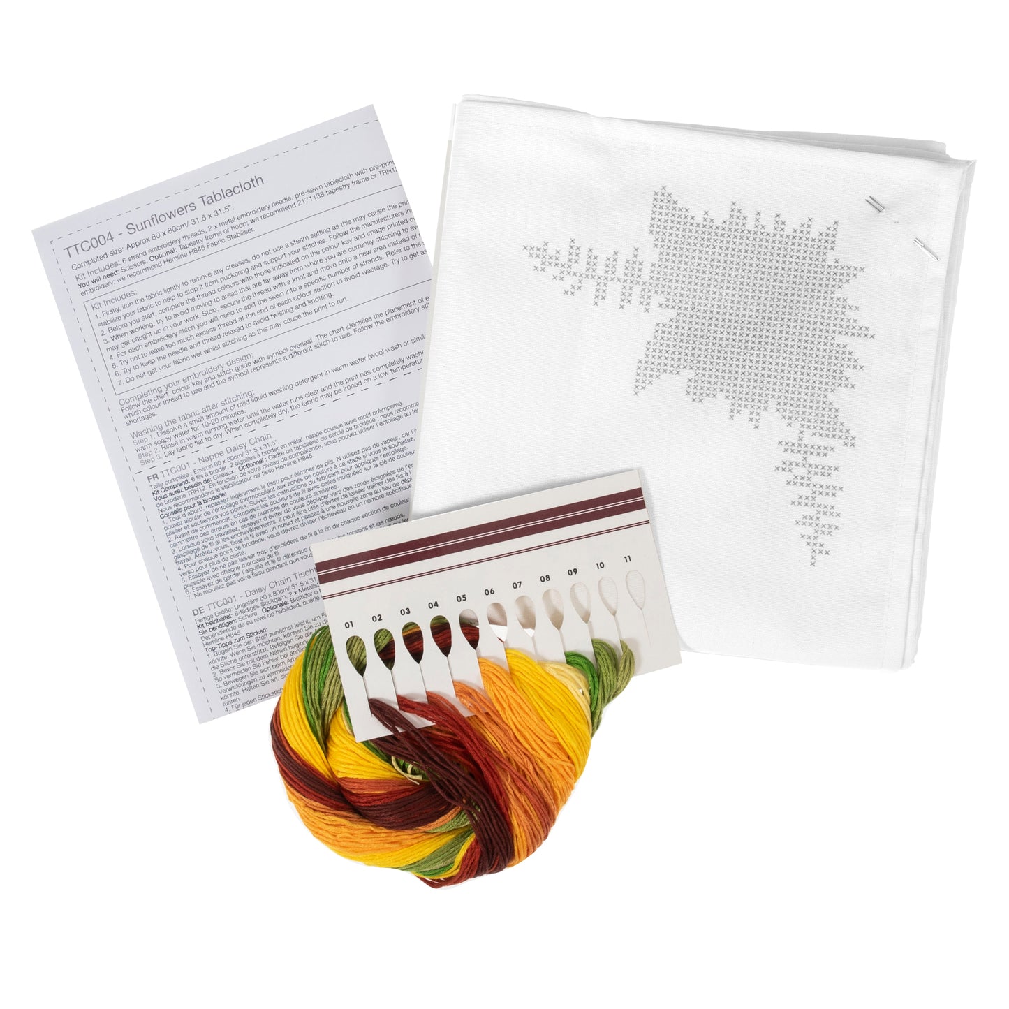 Trimits Printed Cross Stitch Kit: Tablecloth: Sunflowers