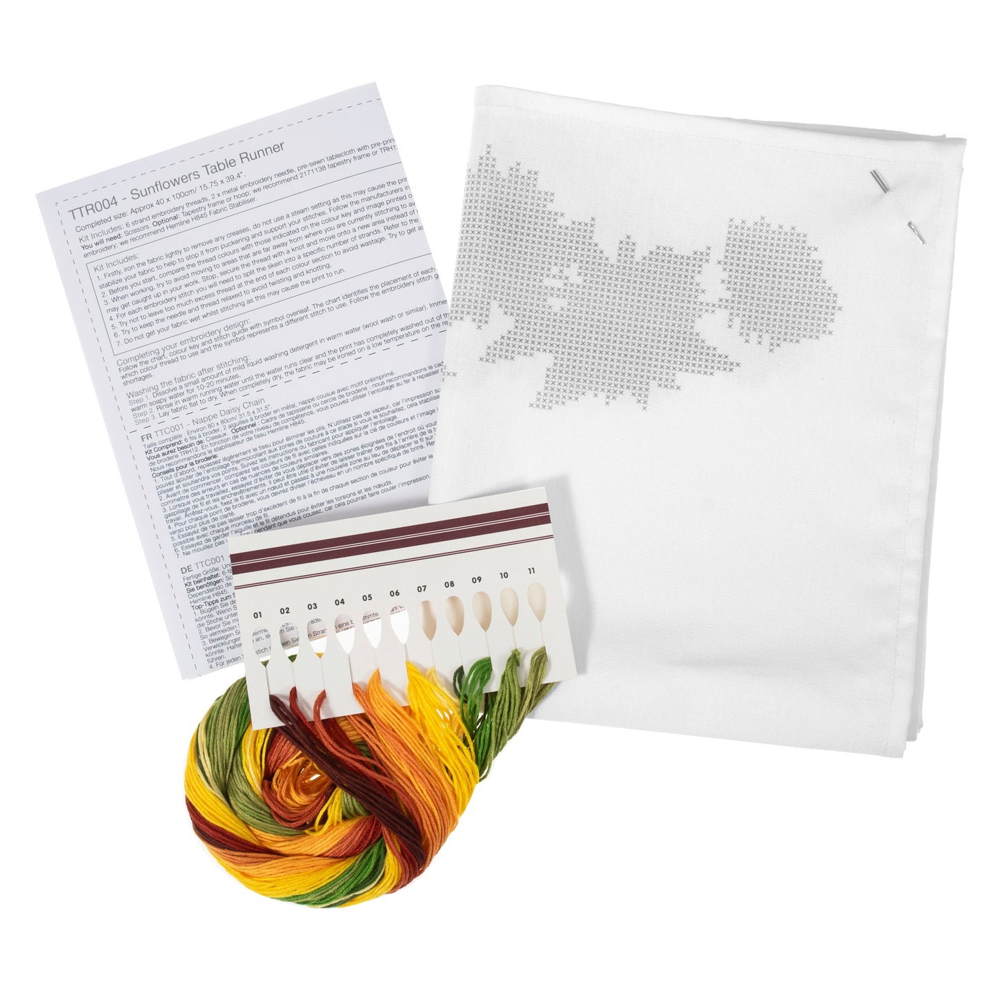Trimits Printed Cross Stitch Kit: Table Runner: Sunflowers