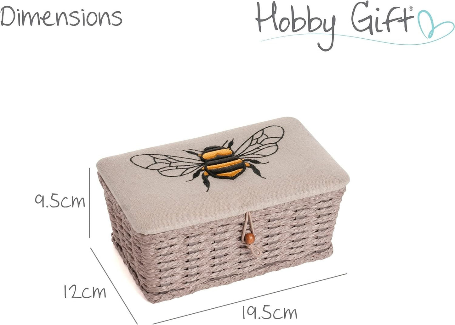 Hobby Gift Small Sewing Craft Hobby Storage Box, Wicker Basket, Linen Bee