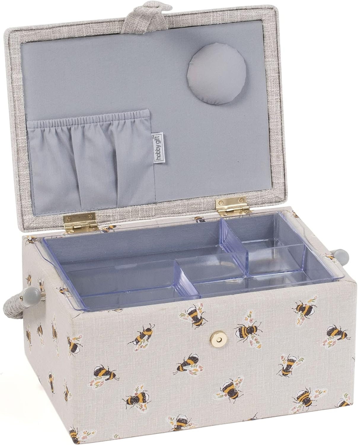 Hobby Gift Medium Sewing Craft Hobby Storage Box, Embroidered Bee