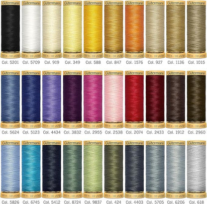 Gutermann Thread Storage Tin Natural Cotton C. No.50. 30 x 100m: Assorted