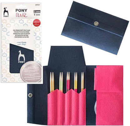 Pony Flair Natural Wood Circular Interchangeable Knitting Needle Set