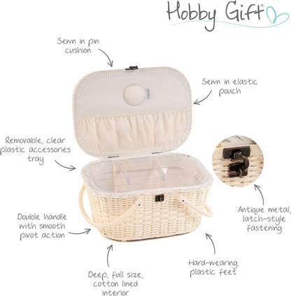 Hobby Gift Sewing Box (L) Wicker Basket Morris Lemons