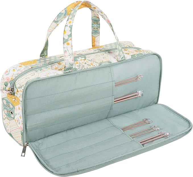 Hobby Gift Knitting Bag with Pin Case Patchwork Bee