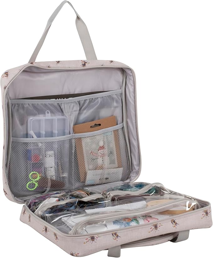 Hobby Gift Project or Craft Bag with Embroidery Hoop Storage Soft: Bee
