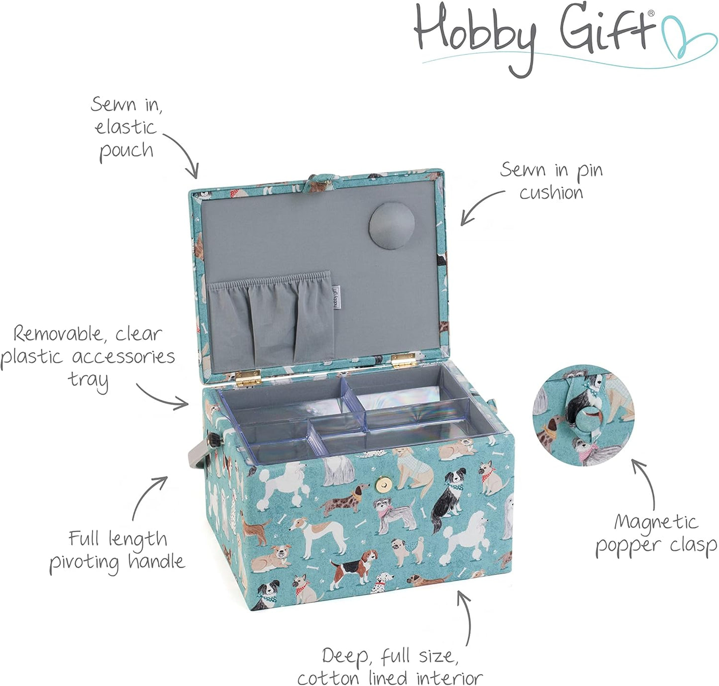 Hobby Gift Sewing Box (L): Dogs