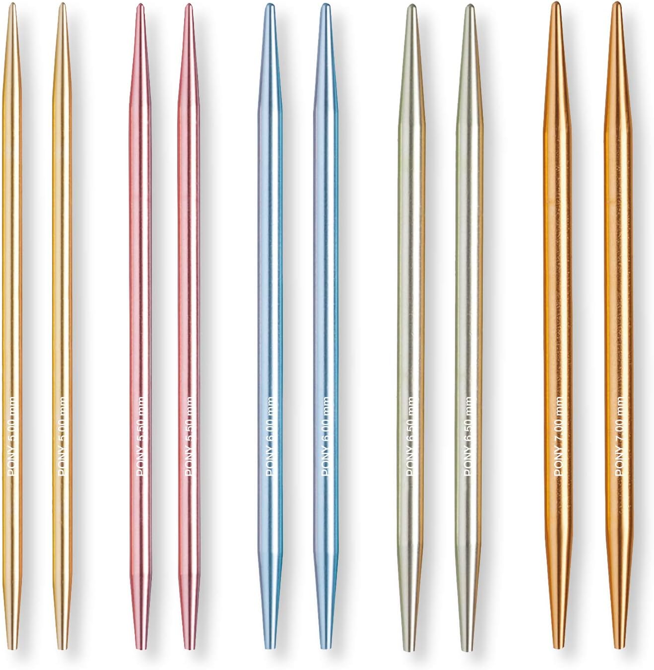 Pony Knitting Pins Circular Interchangeable Colour Set: 14cm x 5.00 - 7.00mm