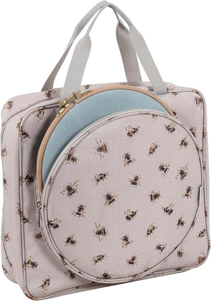 Hobby Gift Project or Craft Bag with Embroidery Hoop Storage Soft: Bee