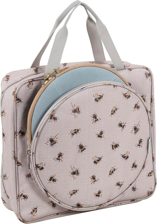 Hobby Gift Project or Craft Bag with Embroidery Hoop Storage Soft: Bee