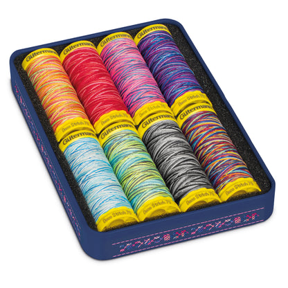 Gutermann Thread Storage Tin Deco Stitch 70: 8 x 70m