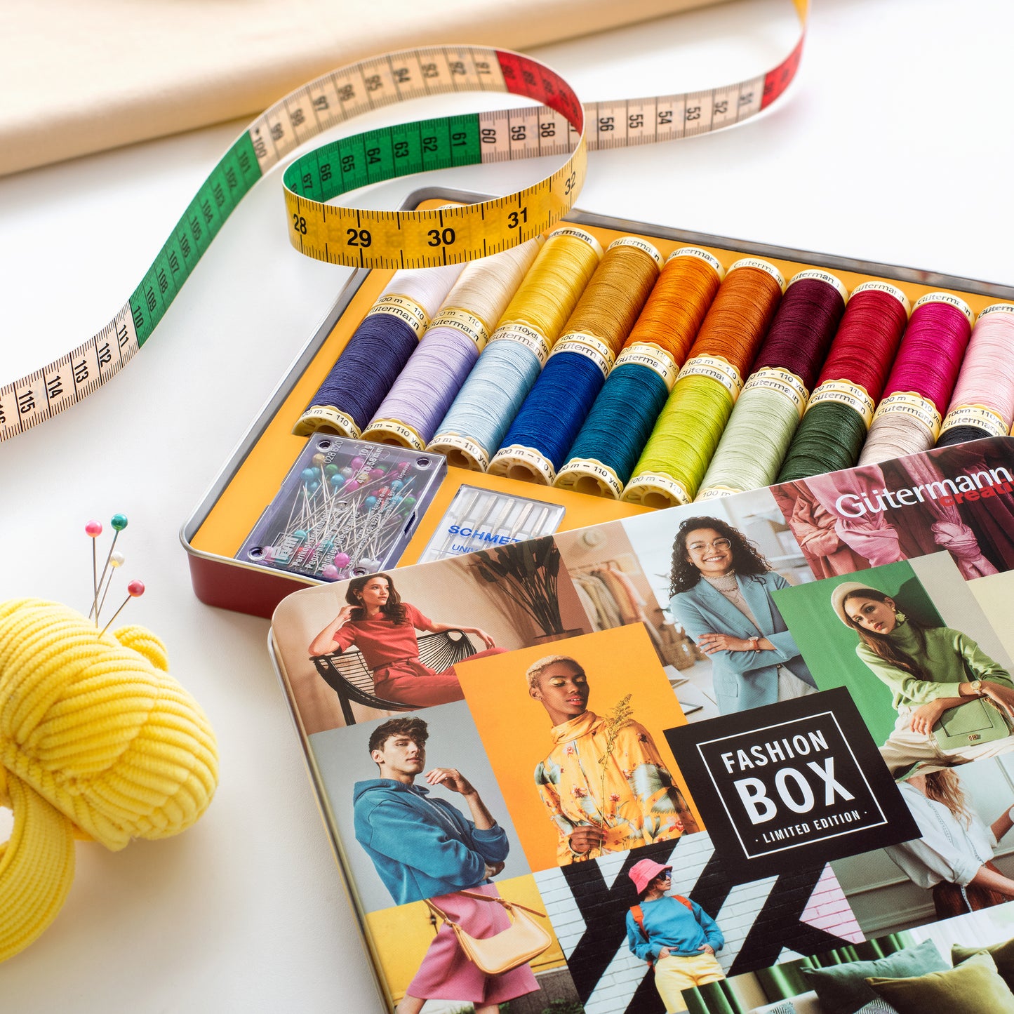 Gutermann Thread Storage Tin Sew-All with Accessories 20 x 100m Fashion