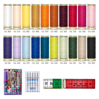 Gutermann Thread Storage Tin Sew-All with Accessories 20 x 100m Fashion
