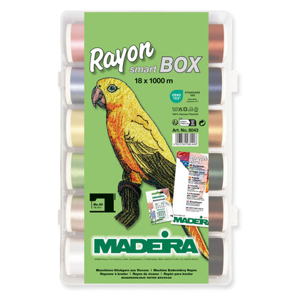 Madeira Smartbox Rayon No.40: 18 x 1,000m: Spools