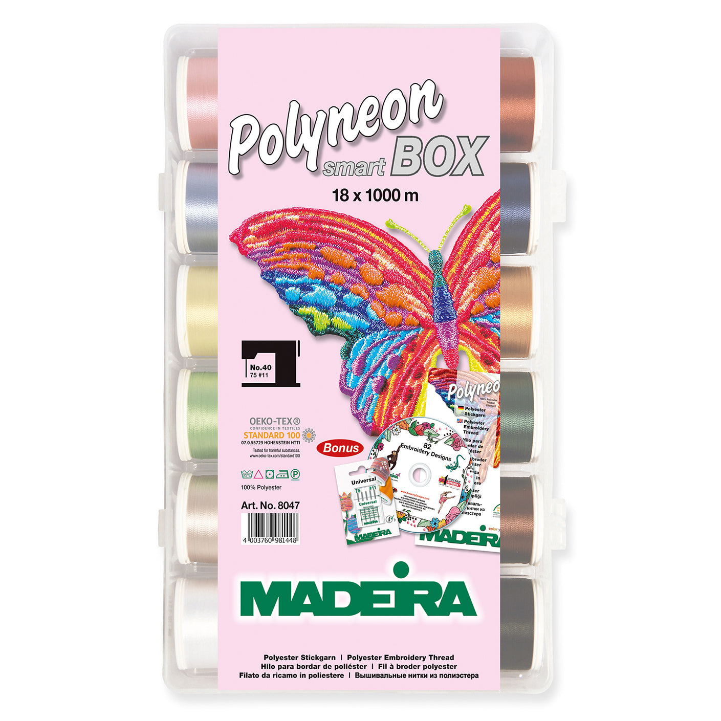 Madeira Smartbox Polyneon No.40: 18 x 1,000m: Spools