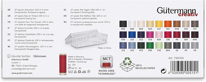 Gutermann Thread Set Sew-All 100m: Pack of 27