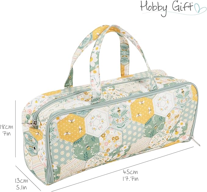 Hobby Gift Knitting Bag with Pin Case Patchwork Bee