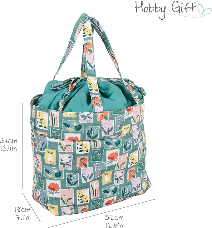 Hobby Gift Craft Bag (L) Drawstring Embroidered Stamps