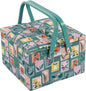 Hobby Gift Sewing Box (L) Twin Lid Square Embroidered Stamps