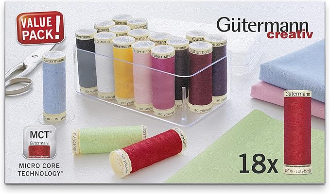 Gutermann Thread Set Sew-All 100m: Pack of 18