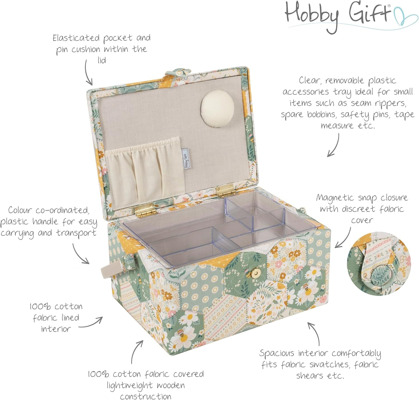 Hobby Gift Sewing Box (M) Patchwork Bee