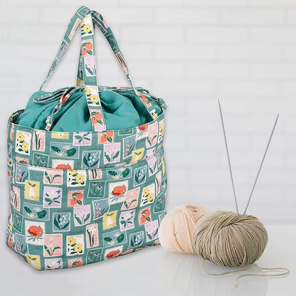 Hobby Gift Craft Bag (L) Drawstring Embroidered Stamps
