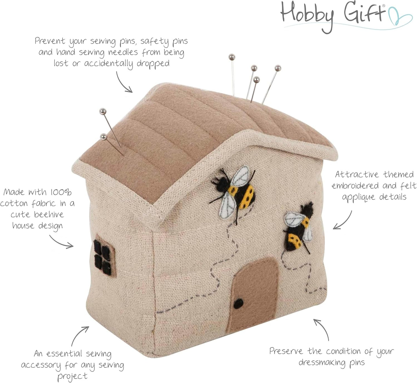 Hobby Gift Pincushion House Applique: Bee