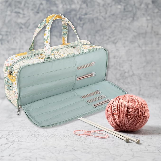 Hobby Gift Knitting Bag with Pin Case Patchwork Bee