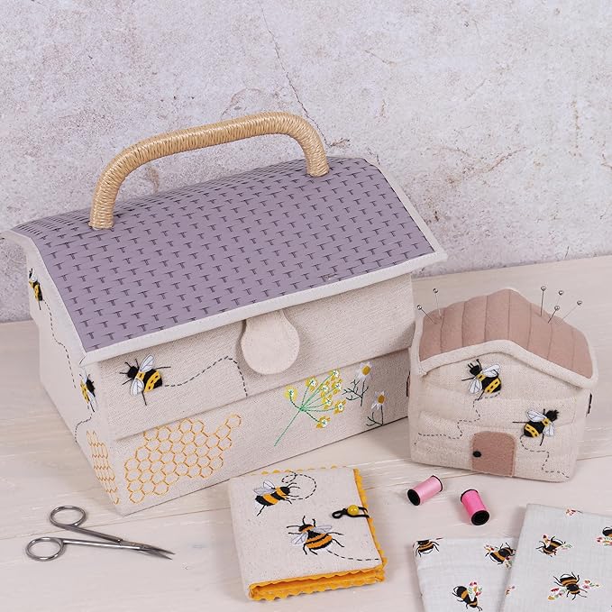 Hobby Gift Needle Case: Embroidered: Bee