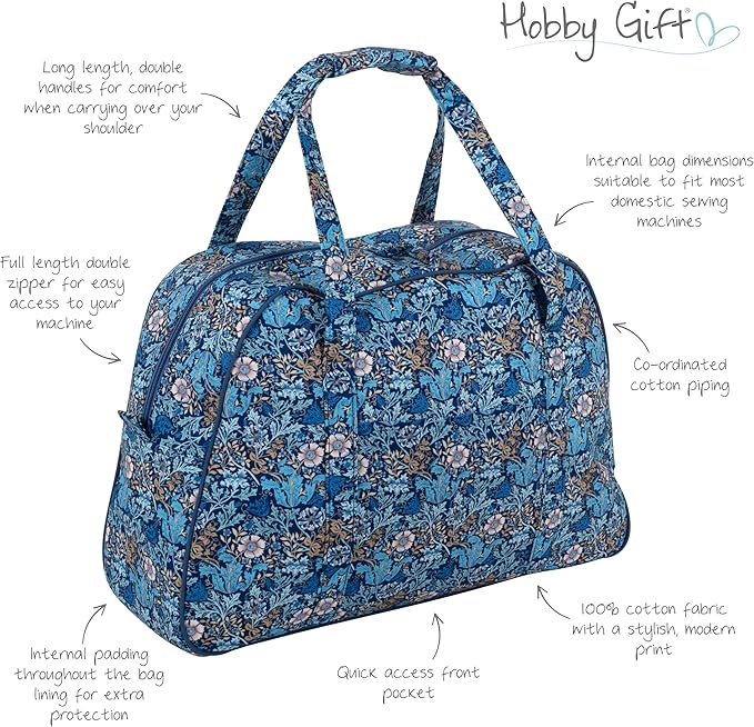 Hobby Gift Sewing Machine Bag Woodblock Floral