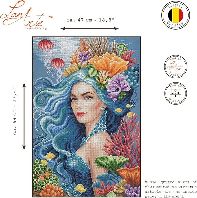 Lanarte Counted Cross Stitch Kit Beauty of the Sea: Evenweave