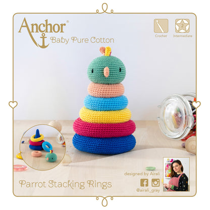 Anchor Crochet Kit: Stacking Toy: Parrot