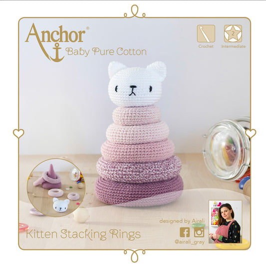 Anchor Crochet Kit: Stacking Toy: Kitten