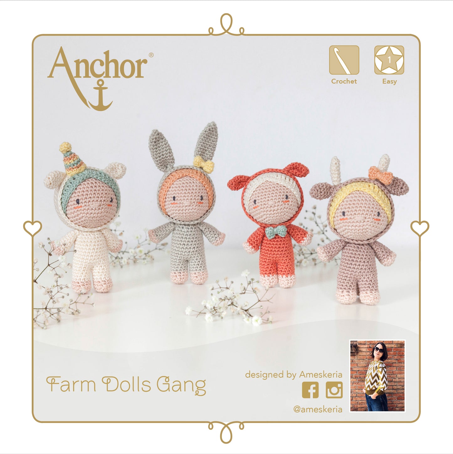 Anchor Crochet Kit Creativa Farm Dolls Gang