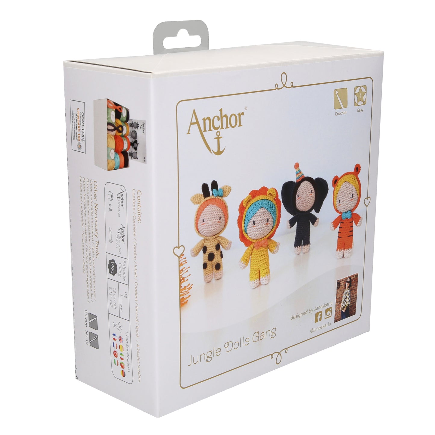 Anchor Crochet Kit Creativa Jungle Dolls Gang