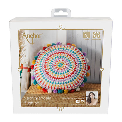 Anchor Crochet Kit Cushion Mandala Neon