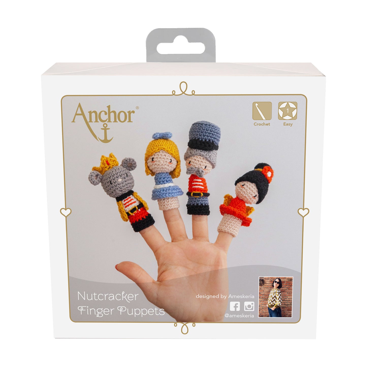 Anchor Crochet Kit Creativa Amigurumi Nutcracker Finger Puppets