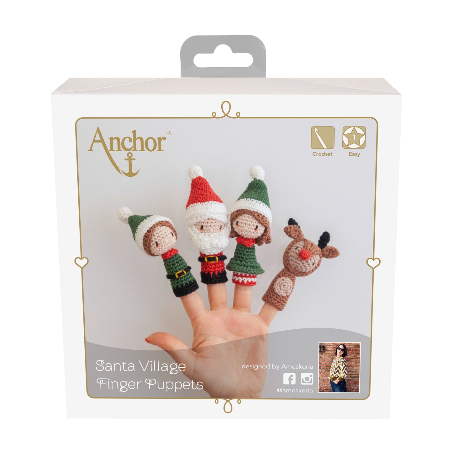 Anchor Crochet Kit Creativa Amigurumi Santa's Village Finger Puppets