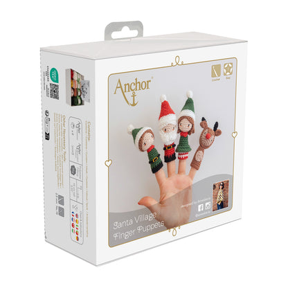 Anchor Crochet Kit Creativa Amigurumi Santa's Village Finger Puppets