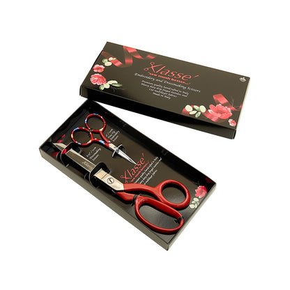 Klasse Scissors Dressmaker's Shears 21cm and Embroidery Scissors, 10cm: Italian Made: Gift Set