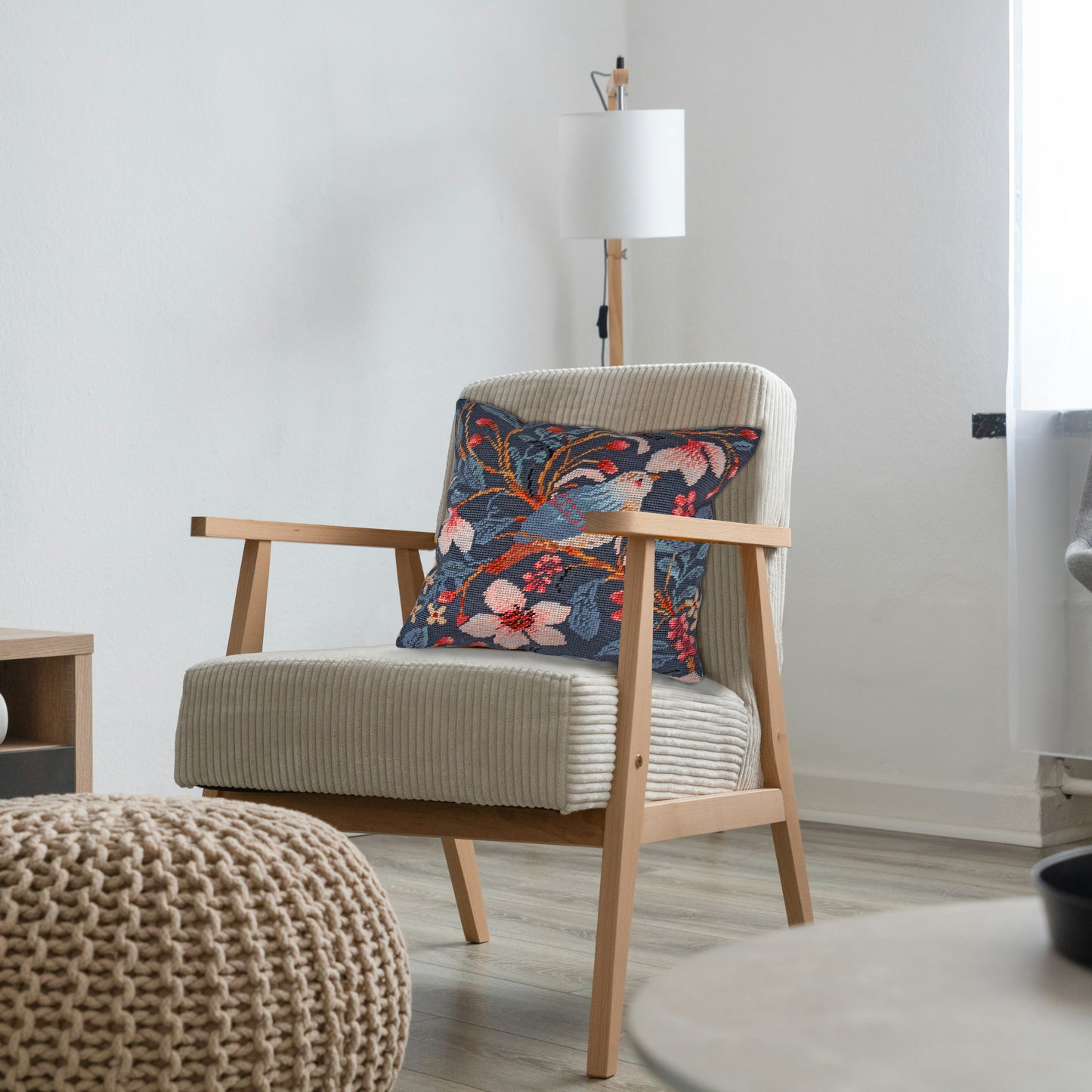 Trimits Half Stitch / Tapestry Kit Cushion: Magnolia Bird