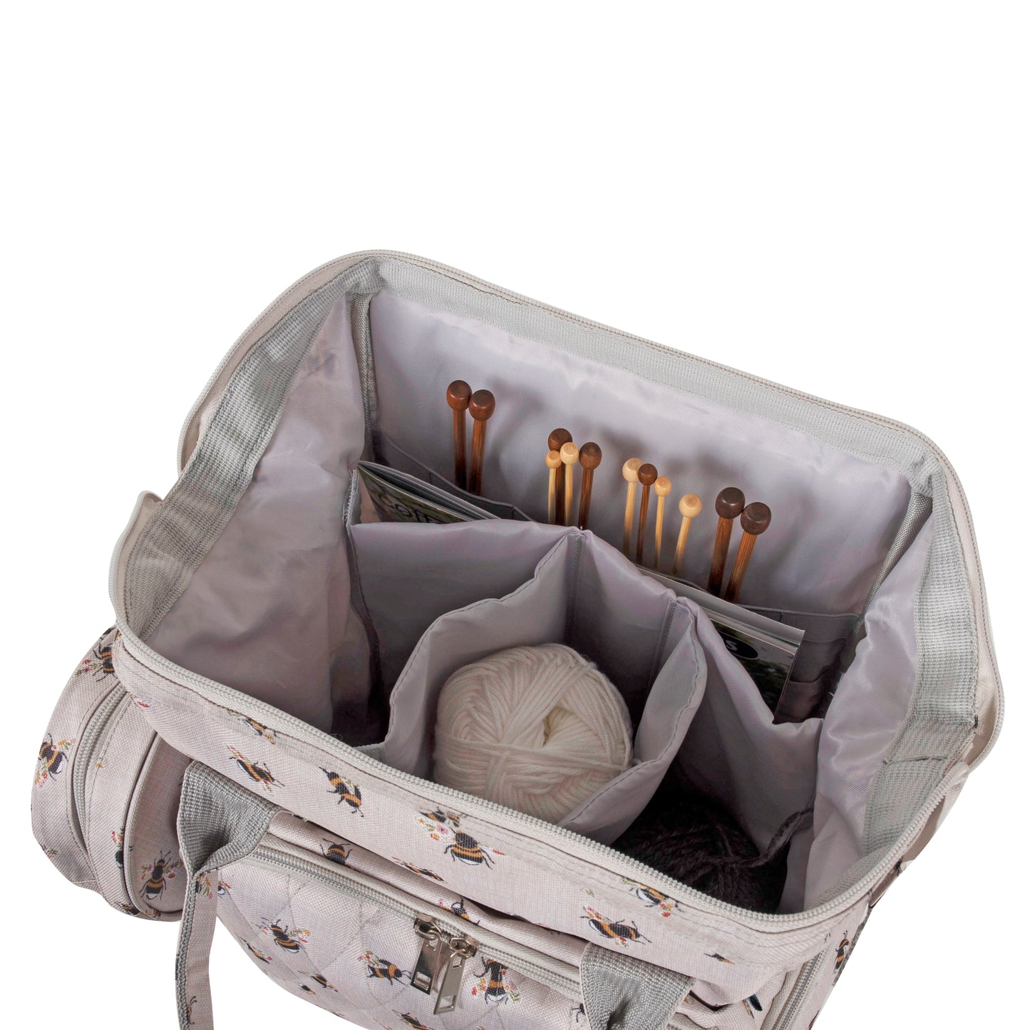 Hobby gift Craft Storage Backpack: Bee Durable & Waterproof Yarn Storage Rucksack with Multiple Compartments