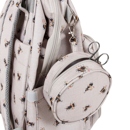 Hobby gift Craft Storage Backpack: Bee Durable & Waterproof Yarn Storage Rucksack with Multiple Compartments
